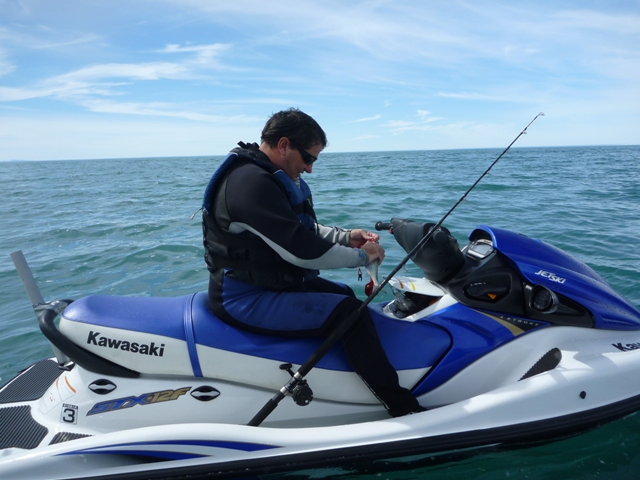 Fishing off Jetski